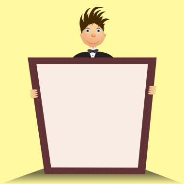 Barmen, bir menü tutarak