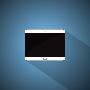 Mavi bir arka plan üzerinde wi izole dijital Tablet bilgisayar ekranı