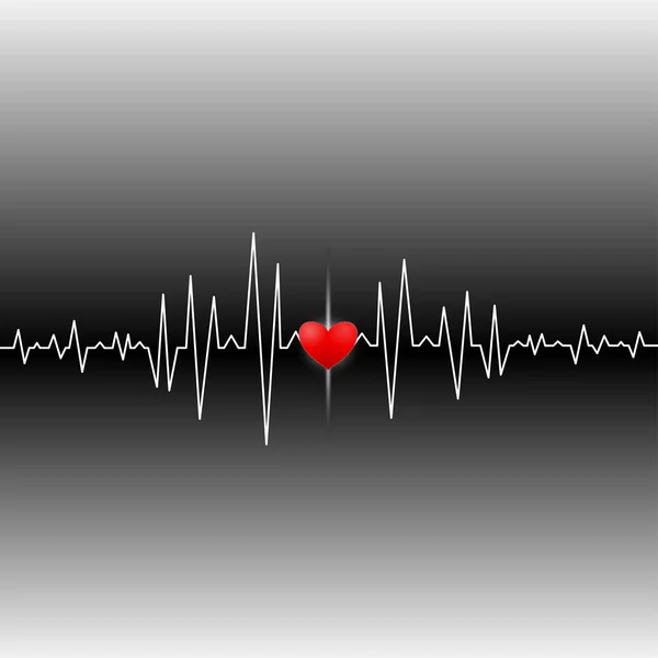 Cardiograma corazón revela la vida . — Archivo Imágenes Vectoriales