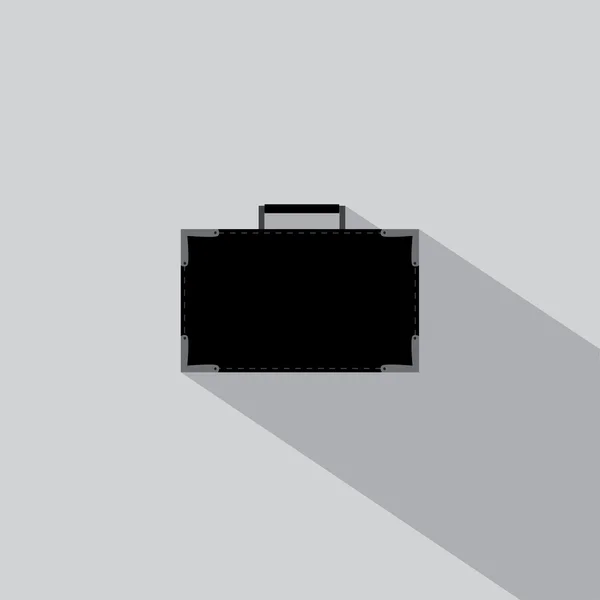 Black suitcase icon on a gray background — Stock Vector