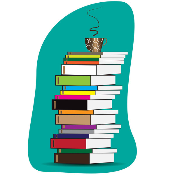 Чашка кофе и книги
