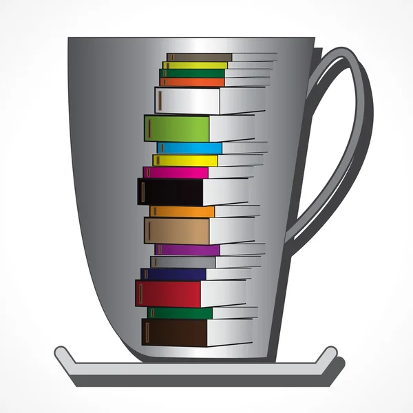 Une tasse de café et des livres — Image vectorielle