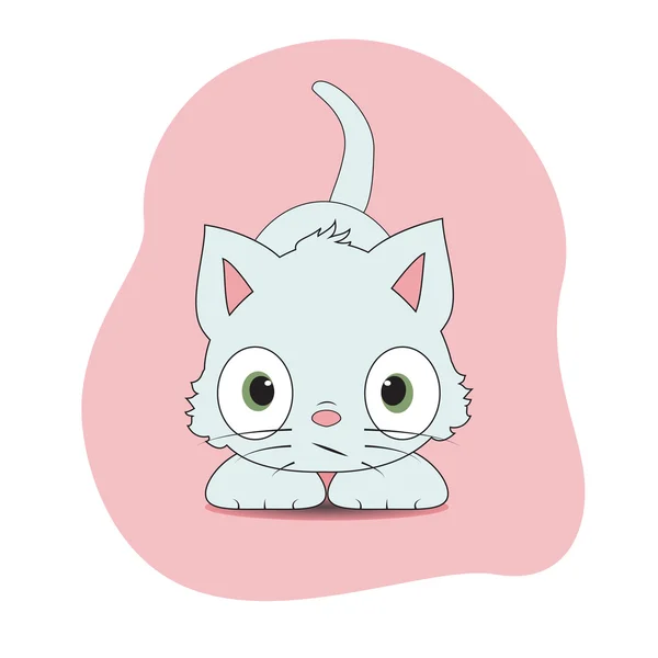 Lindo gato gris — Vector de stock