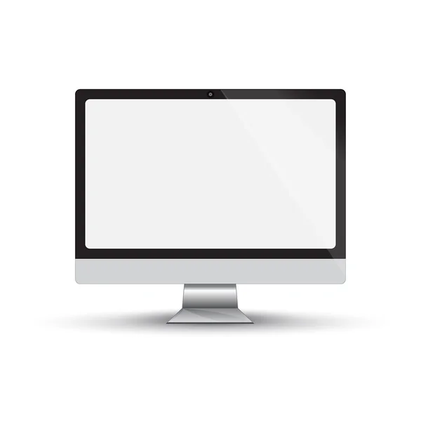 Exibição de computador em um fundo branco. Vetor . — Vetor de Stock