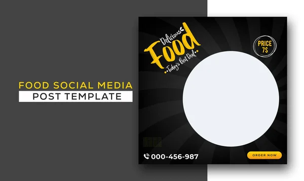 Food Social Media Promotion Und Banner Post Design Template Stockvektor