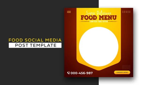 Food Social Media Promotion Und Banner Post Design Template lizenzfreie Stockillustrationen