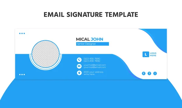 Шаблон Подписи Электронной Почты Нижний Колонтитул Электронной Почты Личный Дизайн Векторная Графика