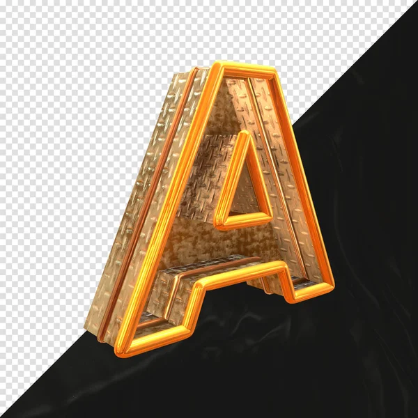 Renderillustration Goldene Großbuchstaben Eine Seitenansicht — Stockfoto