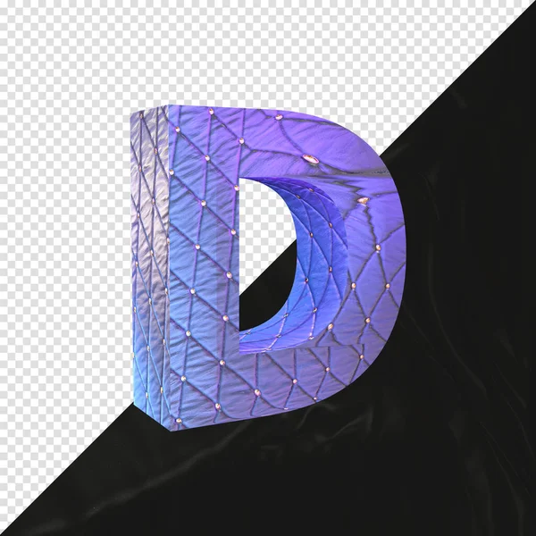 Gerçekçi kumaş dokusuna sahip D 3d harfi