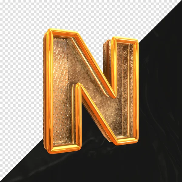 Letter Render Realistic Metallic Texture Side View — Stock Photo, Image