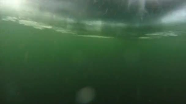 Pesca sul ghiaccio sott'acqua — Video Stock