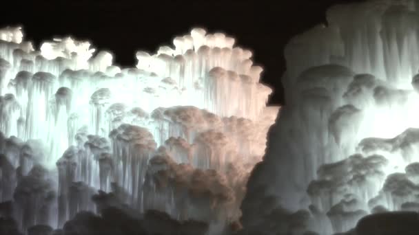 Frozen ice castle wall — Stock Video