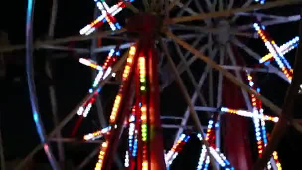 Carnival ride at night time — Stock Video