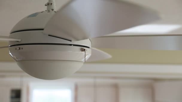 Ventilatore a soffitto acceso — Video Stock