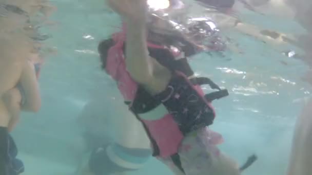 Люди плавають у басейні — стокове відео