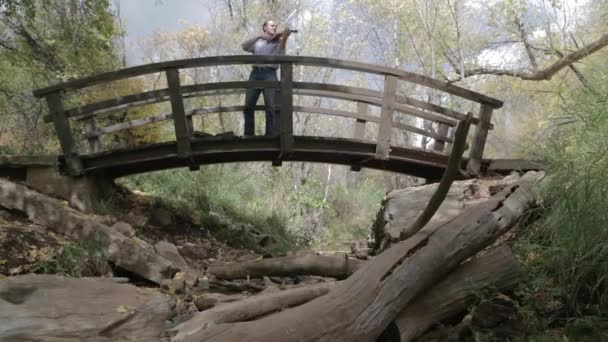 Man playing a violin — Stock Video