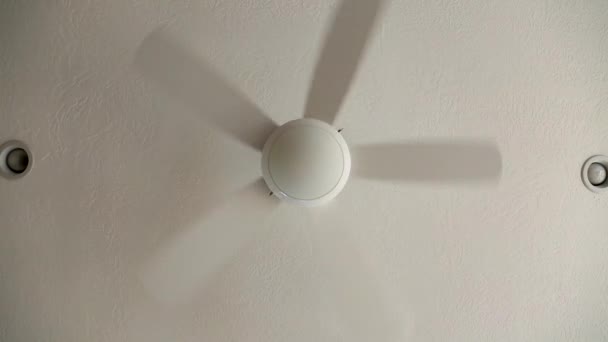 Потолочный вентилятор включен — стоковое видео