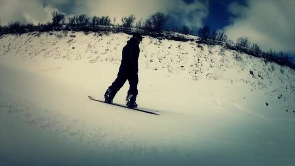 Snowboarder a Park City — Video Stock