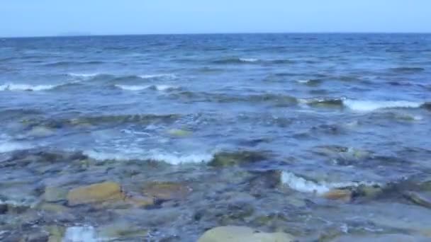 Linha de costa rochosa do oceano — Vídeo de Stock