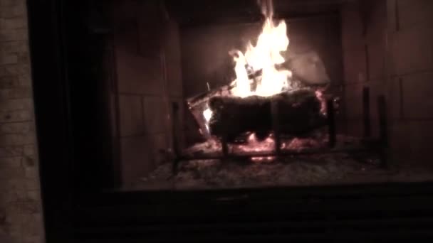 Warm and cozy fireplace — Stock Video