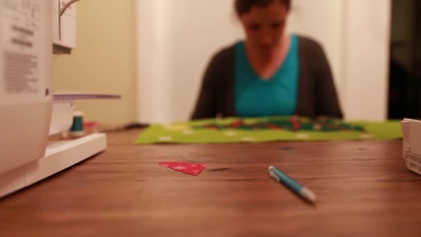 クリスマス カレンダーを縫う女性 — ストック動画