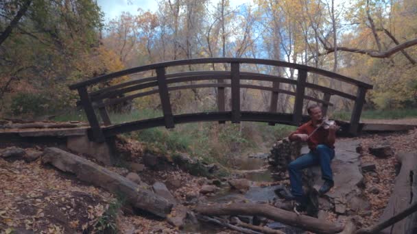 L'homme joue du violon dehors — Video