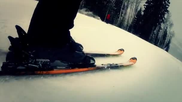 Esquiadores en Park City en Utah — Vídeo de stock