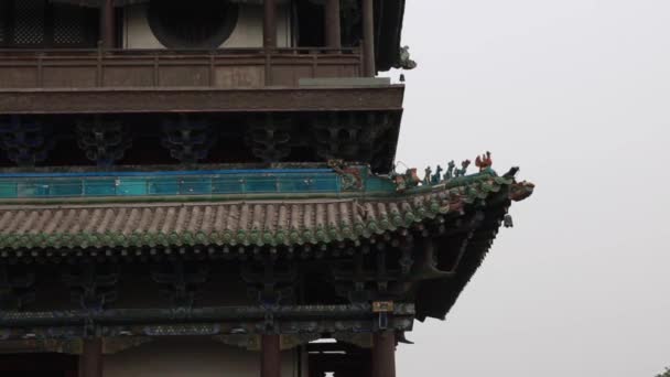 Belos edifícios chineses na cidade antiga — Vídeo de Stock