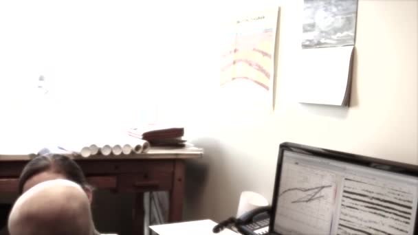 사무실에서 일하는 여자 — 비디오