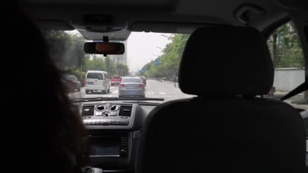 लोग एक वैन में ड्राइविंग — स्टॉक वीडियो