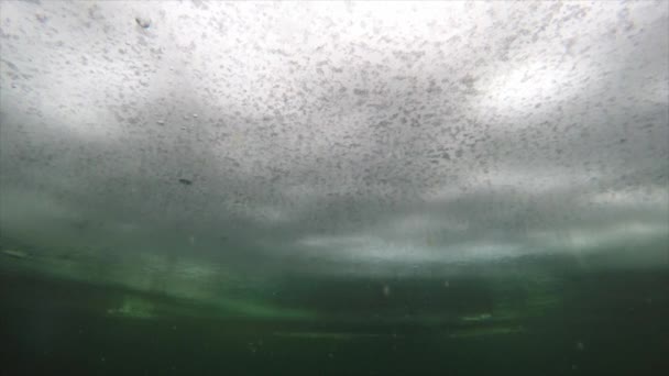 Pesca de hielo bajo el hielo — Vídeos de Stock