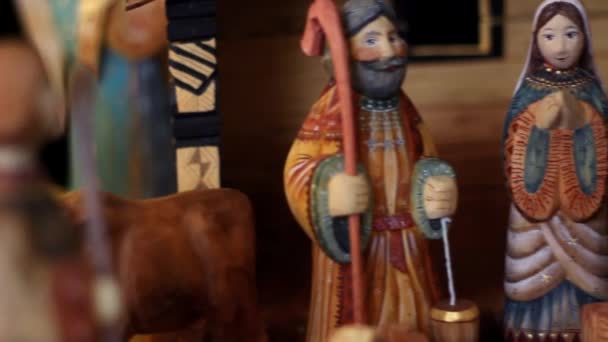 Nativité sculptée à la main Creche — Video