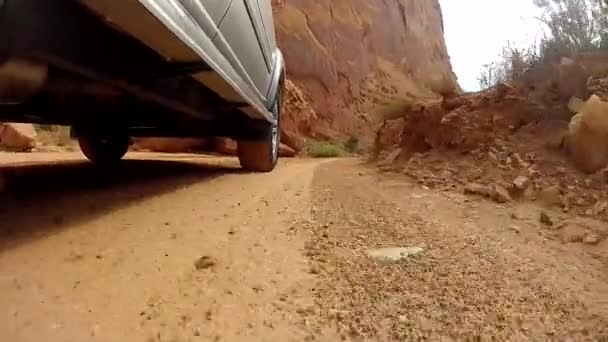 Suv dirigindo através do parque nacional — Vídeo de Stock