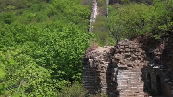 Jiankou section of the great wall — Stock Video