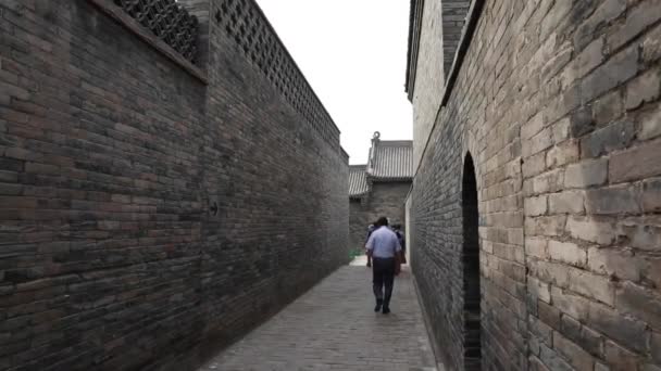 Chinees in oude stad van Pingyao, China — Stockvideo