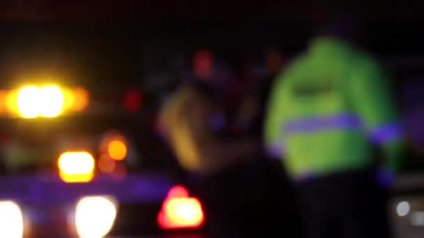 Policja światła w nocy — Wideo stockowe