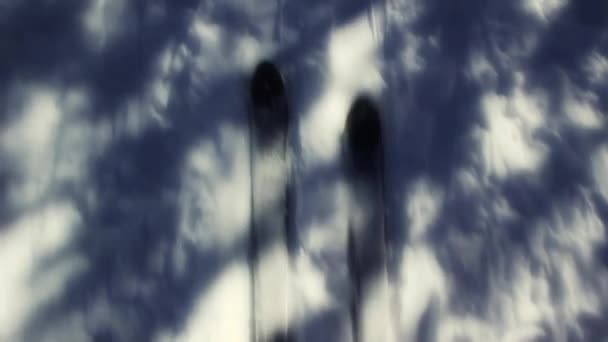 在雪山滑雪的人 — 图库视频影像