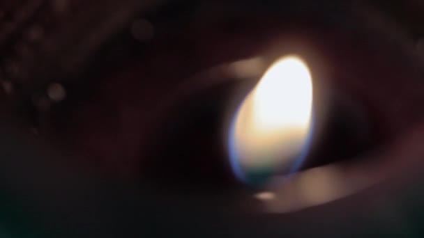 Flame burns on candle — Stock Video