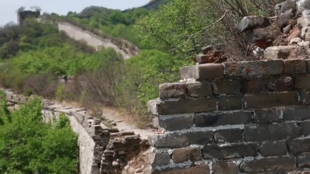 Jiankou section of the great wall — Stock Video