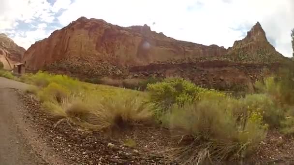 Driving car in capitol reef national park — Stock Video