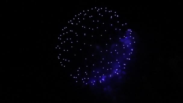 Hermosos fuegos artificiales en el cielo — Vídeos de Stock