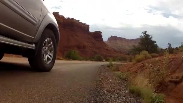 Jazdy przez capitol reef SUV — Wideo stockowe