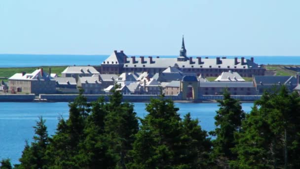 Franse Fort Louisbourg — Stockvideo