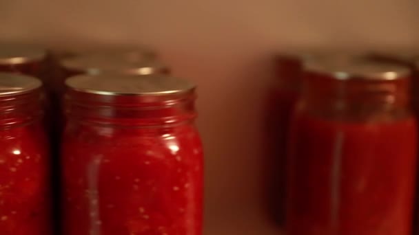 Home canned food — Stock Video