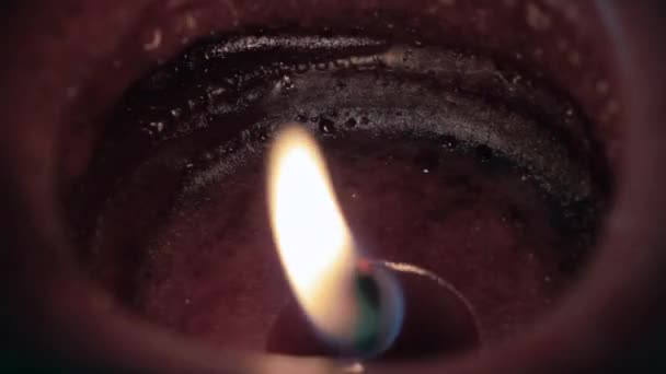 A flame burns on a candle — Stock Video