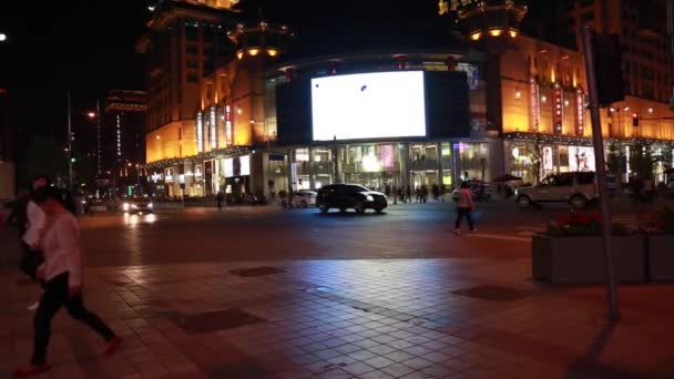 Ludzie spacerujący nocą — Wideo stockowe