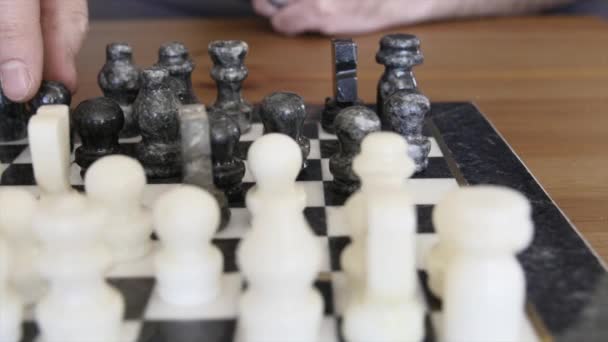 A handcarved marble chess board — Stock Video