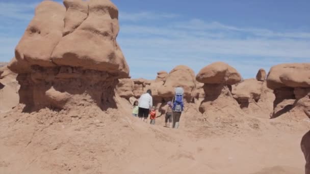 Ock formations in goblin valley — Stock Video