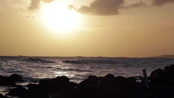Underbara oceanen solnedgång — Stockvideo