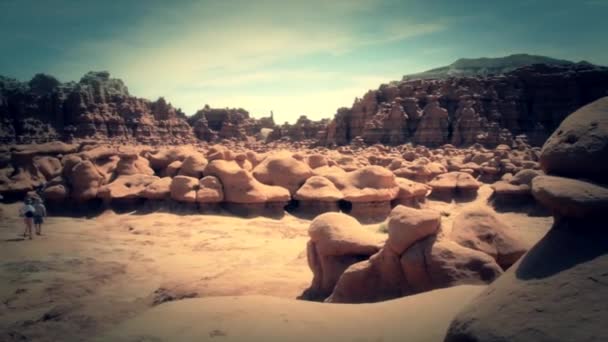 Ock formations in goblin valley — Stock Video